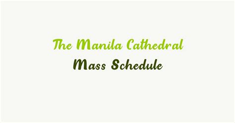 manila cathedral mass schedule 2024|LIVE: Daily Mass .